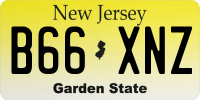 NJ license plate B66XNZ