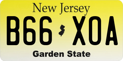 NJ license plate B66XOA