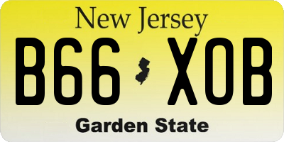 NJ license plate B66XOB