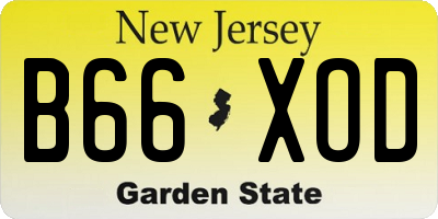NJ license plate B66XOD