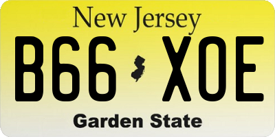 NJ license plate B66XOE
