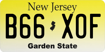 NJ license plate B66XOF