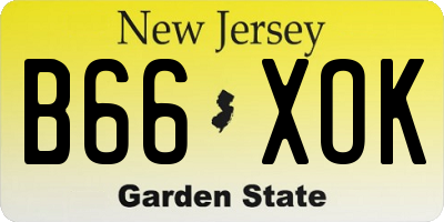 NJ license plate B66XOK