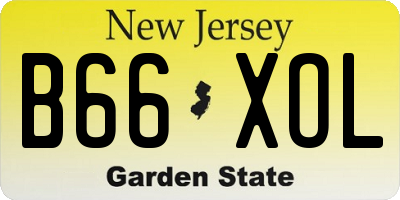 NJ license plate B66XOL