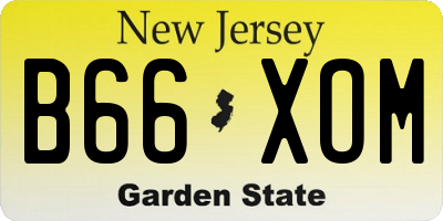 NJ license plate B66XOM