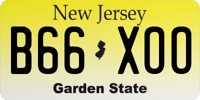 NJ license plate B66XOO