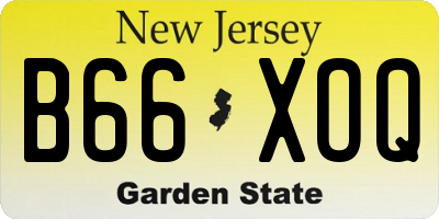NJ license plate B66XOQ