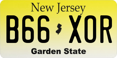 NJ license plate B66XOR