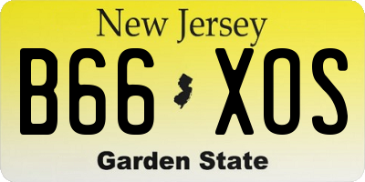 NJ license plate B66XOS