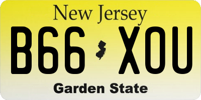 NJ license plate B66XOU