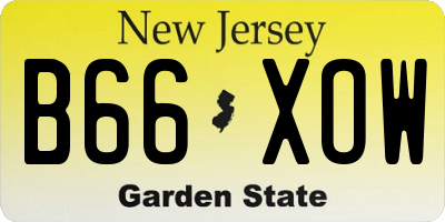 NJ license plate B66XOW