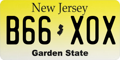 NJ license plate B66XOX
