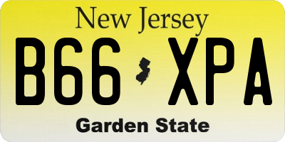 NJ license plate B66XPA