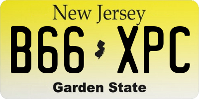 NJ license plate B66XPC