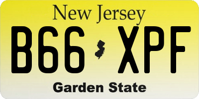 NJ license plate B66XPF