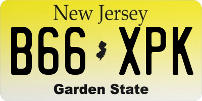NJ license plate B66XPK