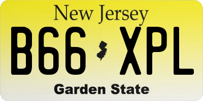 NJ license plate B66XPL