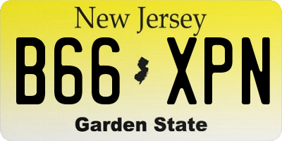 NJ license plate B66XPN
