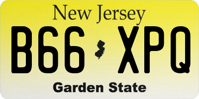 NJ license plate B66XPQ