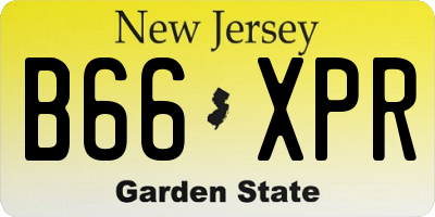 NJ license plate B66XPR