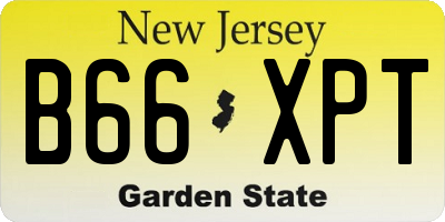 NJ license plate B66XPT