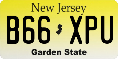 NJ license plate B66XPU