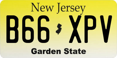 NJ license plate B66XPV