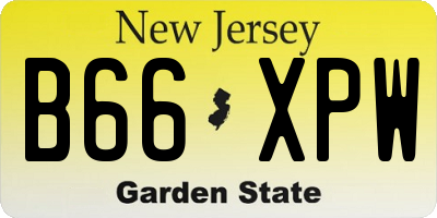 NJ license plate B66XPW