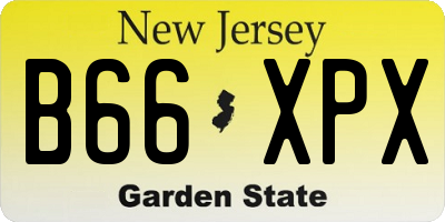 NJ license plate B66XPX