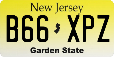NJ license plate B66XPZ