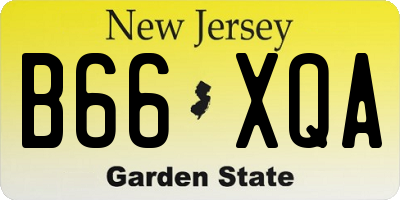 NJ license plate B66XQA