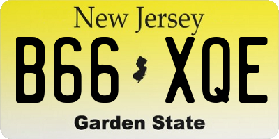 NJ license plate B66XQE