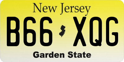 NJ license plate B66XQG