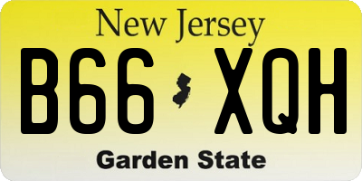 NJ license plate B66XQH