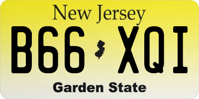 NJ license plate B66XQI