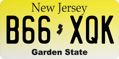 NJ license plate B66XQK