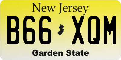 NJ license plate B66XQM