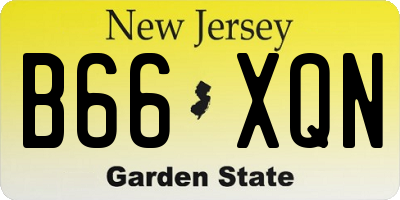 NJ license plate B66XQN