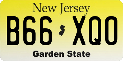 NJ license plate B66XQO