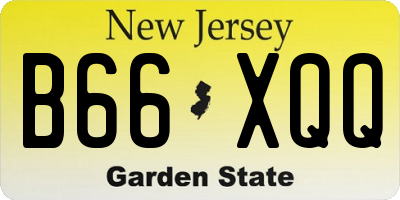 NJ license plate B66XQQ