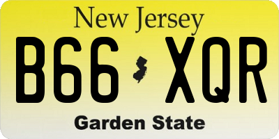 NJ license plate B66XQR