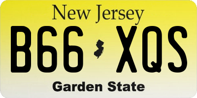 NJ license plate B66XQS