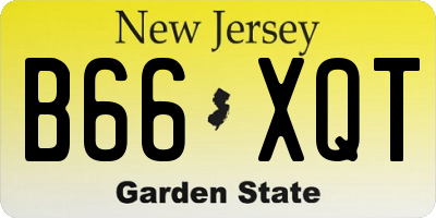 NJ license plate B66XQT