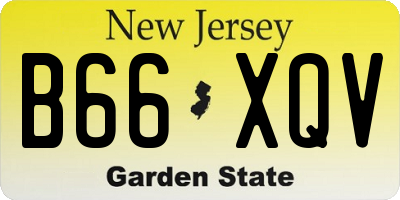 NJ license plate B66XQV
