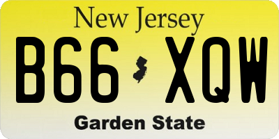 NJ license plate B66XQW