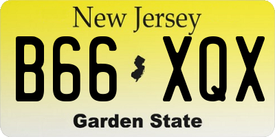 NJ license plate B66XQX