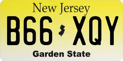 NJ license plate B66XQY