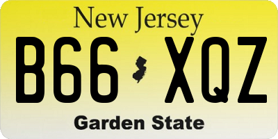 NJ license plate B66XQZ