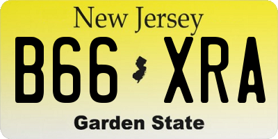 NJ license plate B66XRA