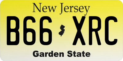 NJ license plate B66XRC